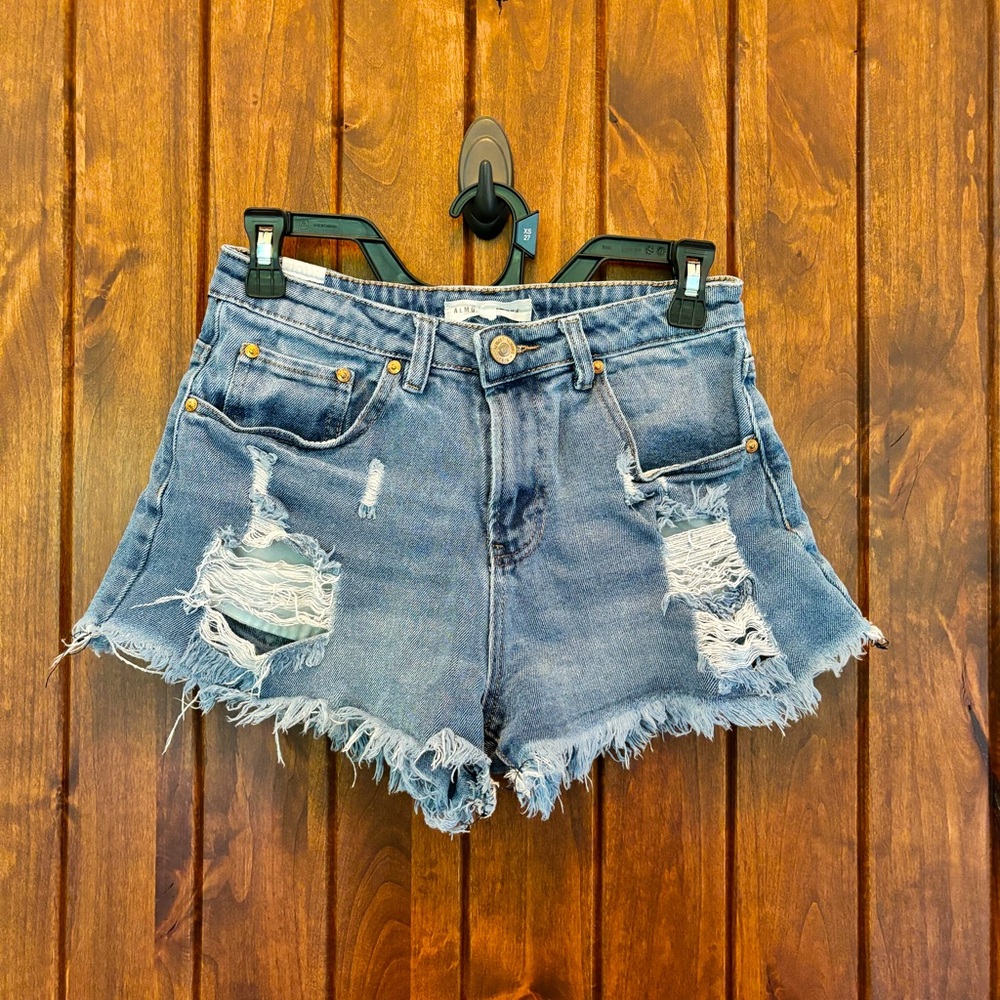 Juniors Ripped Jean Shorts